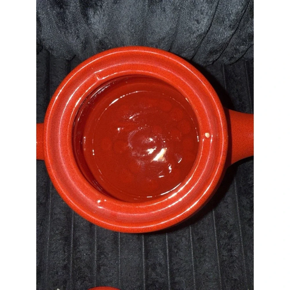 Vintage WAECHTERSBACH W. GERMANY Tea Pot Red With White Hearts - 1 Chip Inside‎